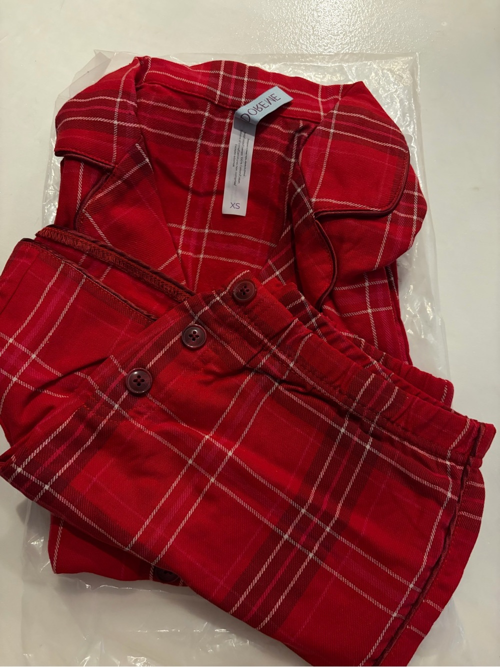 Adore Me Red Plaid Pajama Set